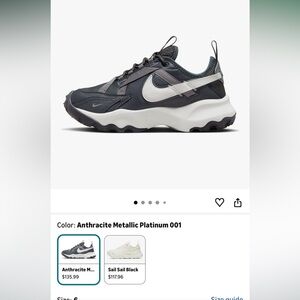 Nike Charcoal and White Athletic Sneakers